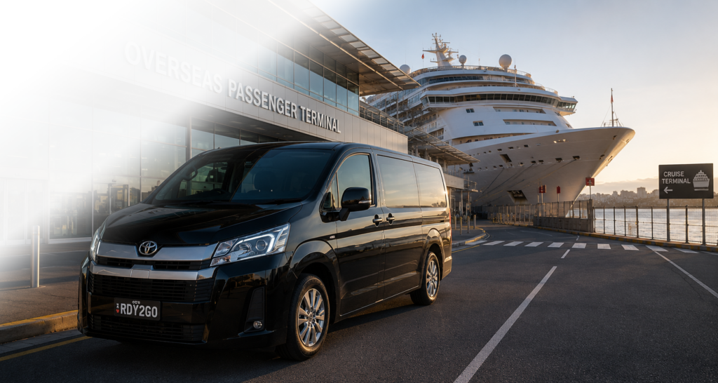 Redy2go van ready for a Sydney cruise terminal transfer