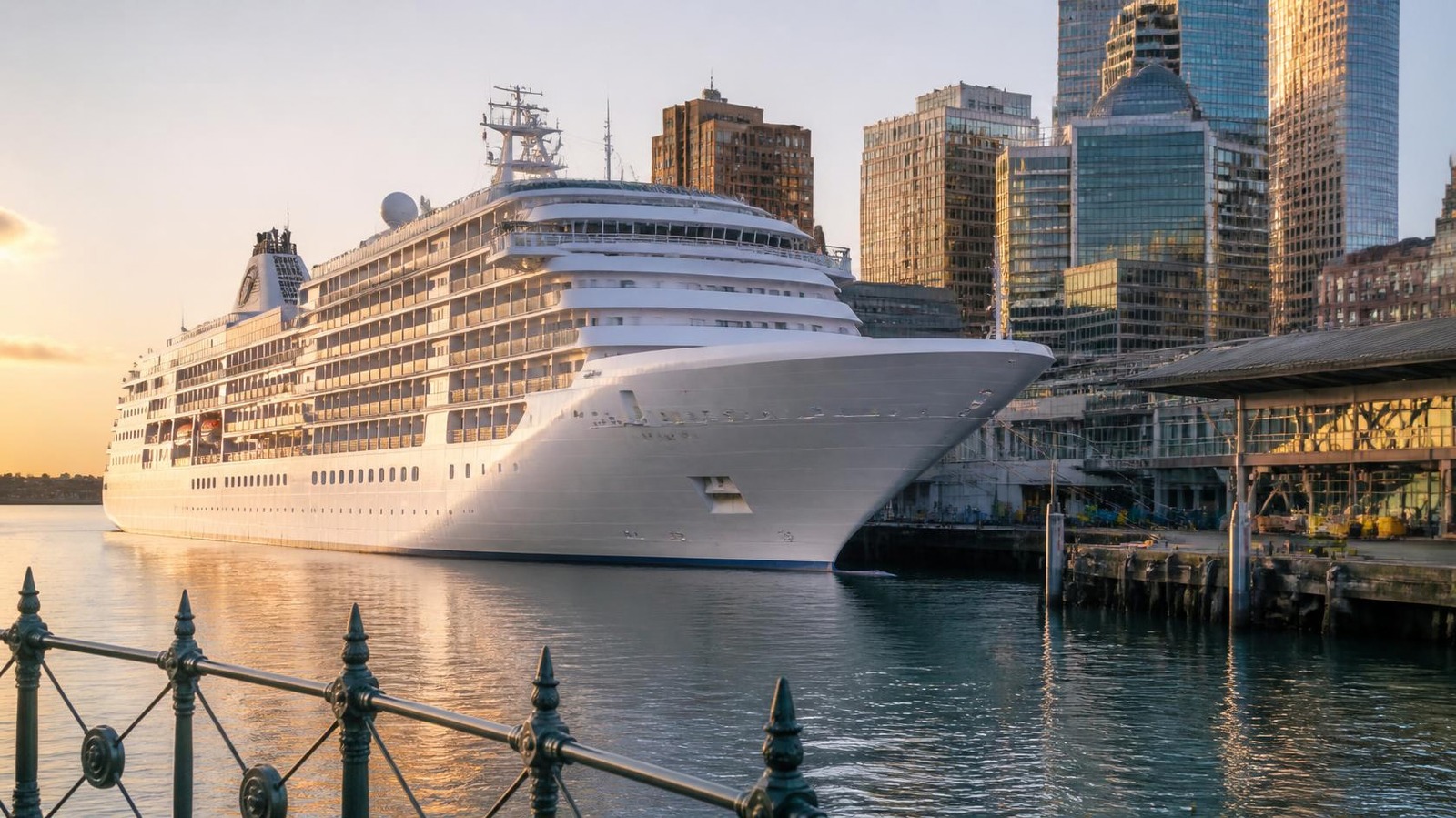 Cruise ship docked at a Sydney Harbour passenger terminal