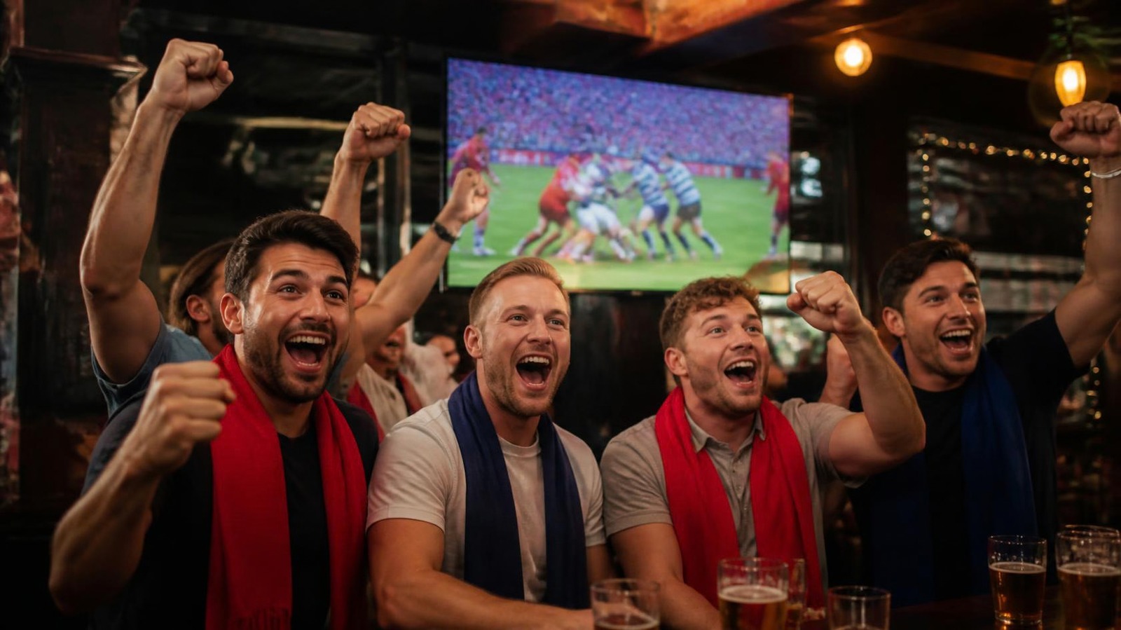 Fans watching the NRL Grand Final at a Sydney pub