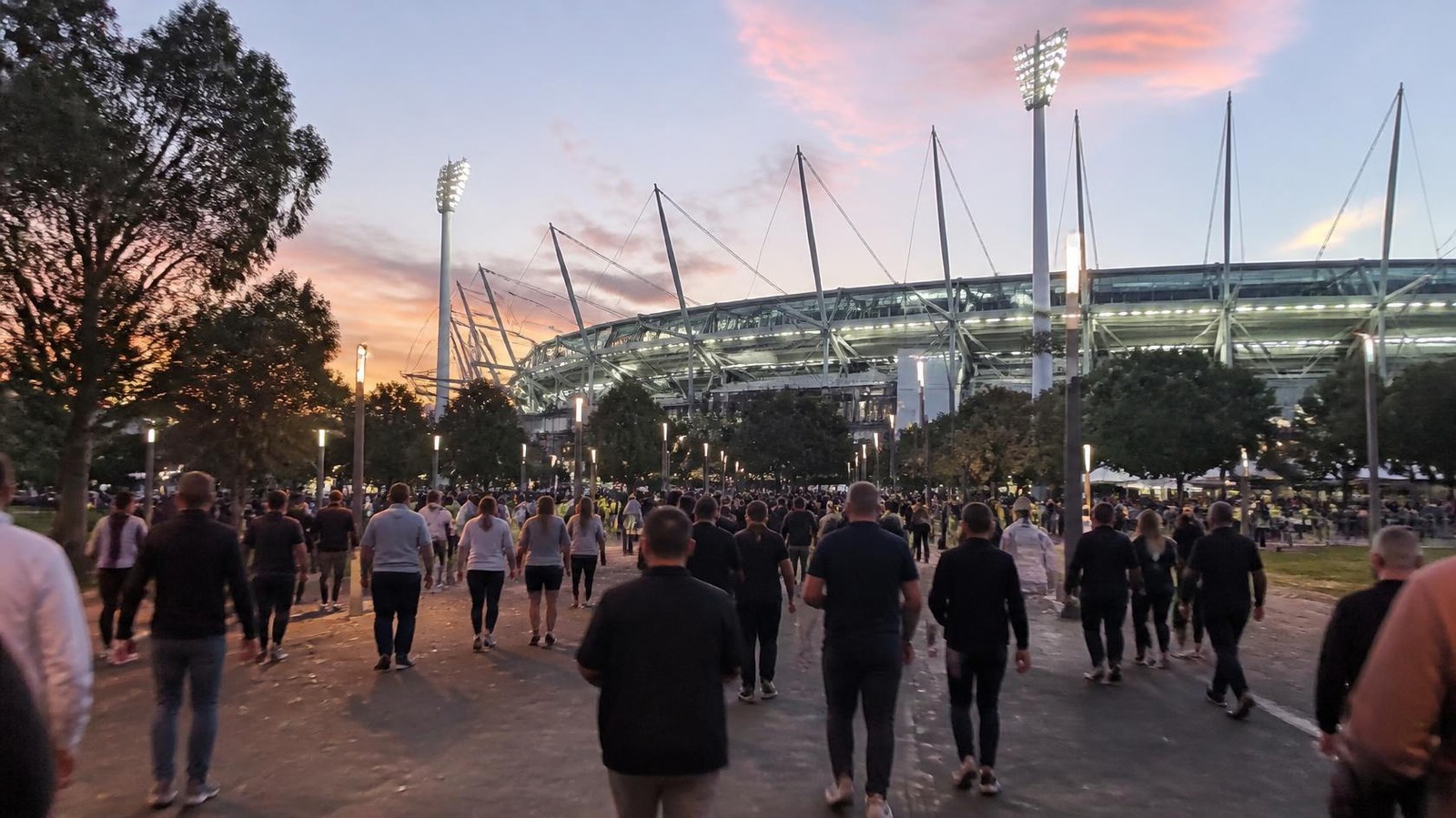Fans walking to Accor Stadium for the NRL Grand Final 2026