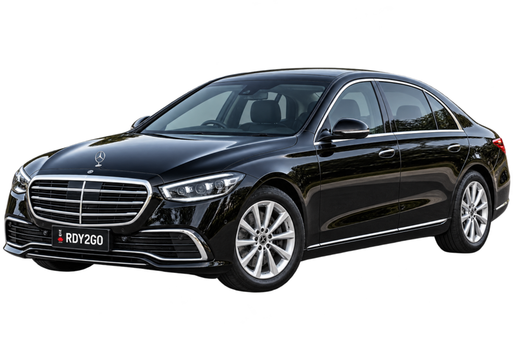Black Mercedes S-Class chauffeur car